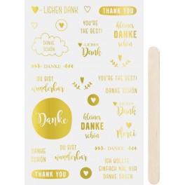 Rubbelsticker gold Danke/Thank you/Merci