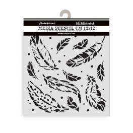 Stamperia Herbarium Silvae Thick Stencil Feather Pattern