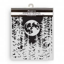 Stamperia Herbarium Silvae Thick Stencil Moon in the Forest